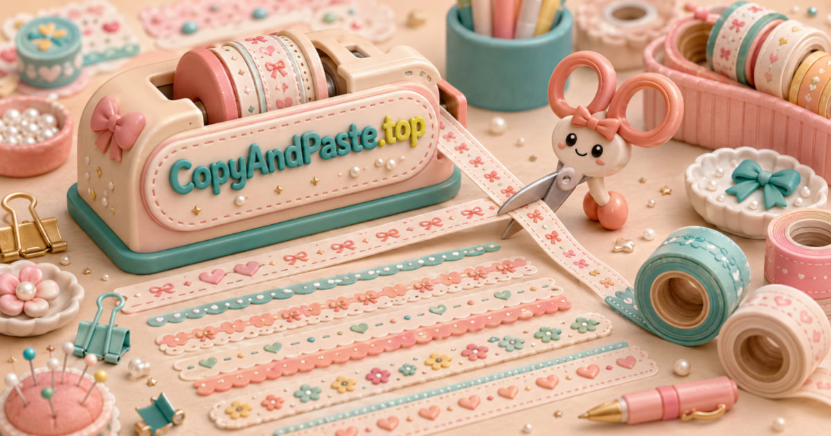 Cute Dividers Pack illustration showing bow dividers, heart separators, flower lines, and cute copy-paste section breaks.