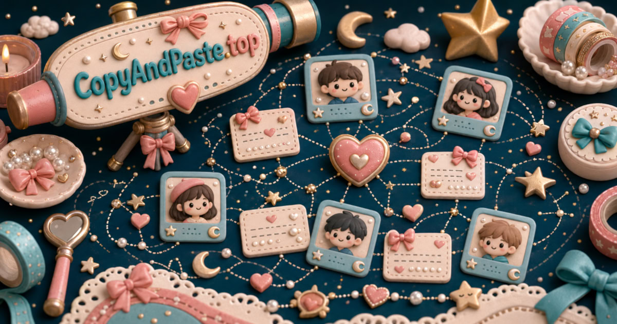 Heart And Stars Pack illustration showing heart symbols, star symbols, sparkles, dividers, and copy-paste decorations.