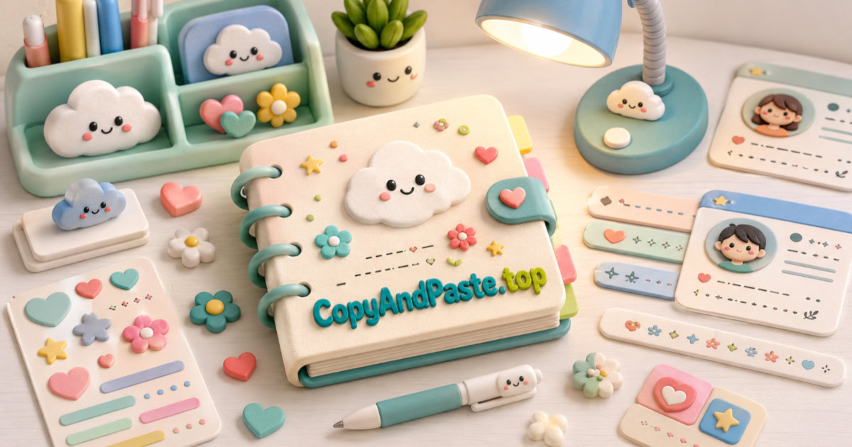 Soft Girl Symbols Pack illustration showing clouds, flowers, hearts, soft dividers, and gentle profile decorations.